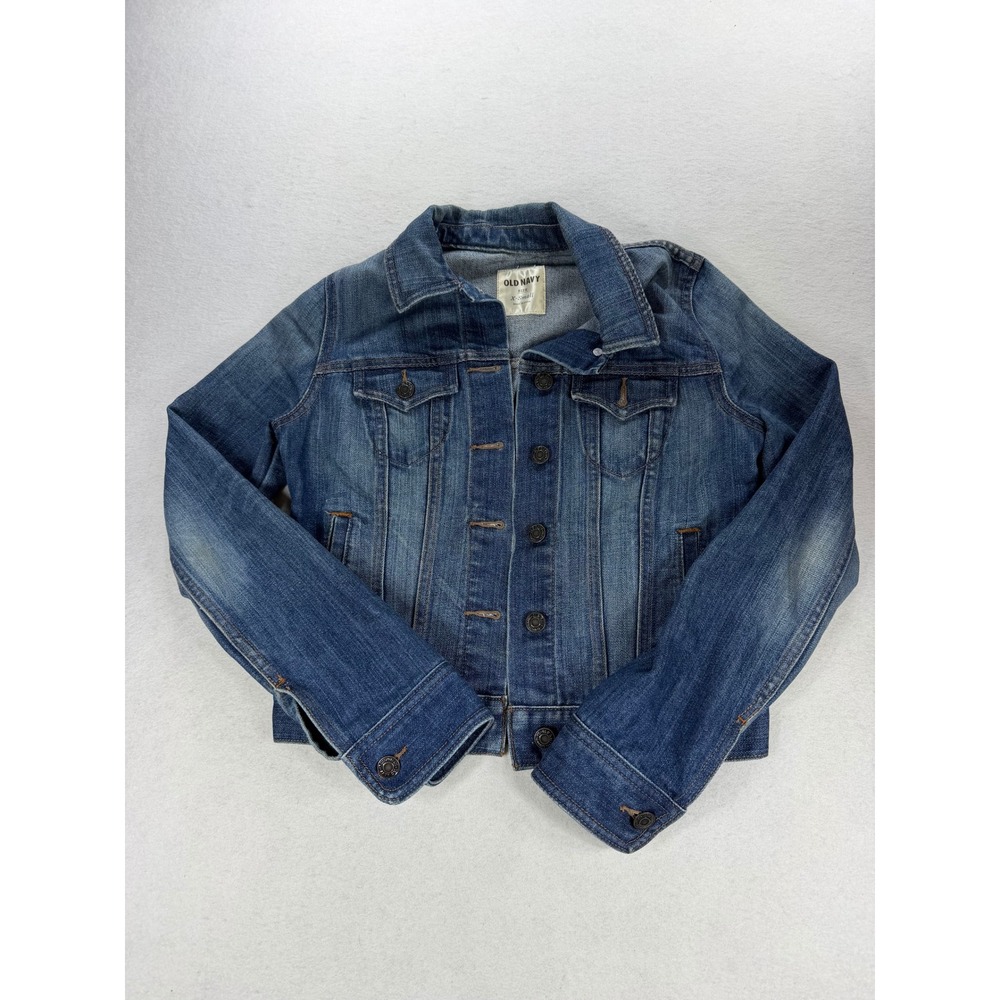 Old Navy Womens Denim Jacket Medium Wash Blue Trucker XS